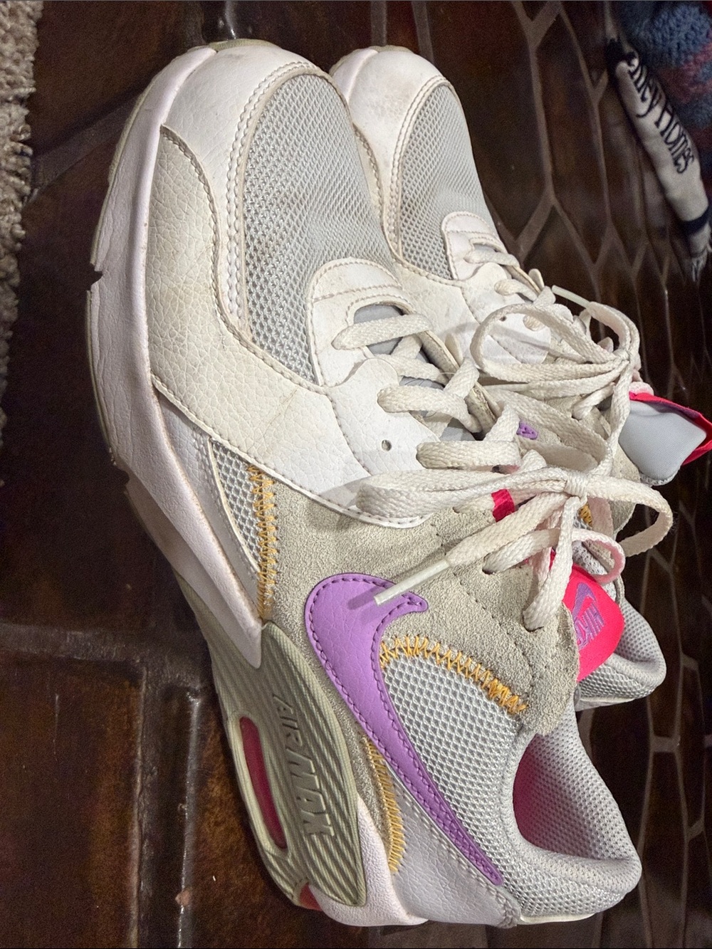 Women’s White and Lavender Athletic Sneakers